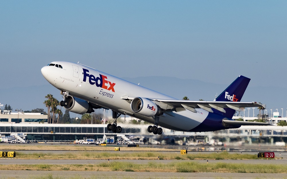 Sun Photo A00054 FedEx Heavy Departing Out of Long Beach, California